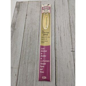 Vintage J&P Coats Skirt or Neck Metal Zipper 9" Yellow 157-A